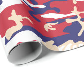 Papier Cadeau 4th of July, Independence day, Camouflage Beige (Coin rond)