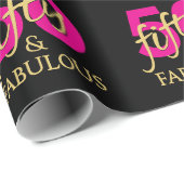 Papier Cadeau 50 and Fabulous Fiftieth Birthday (Coin rond)