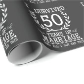 Papier Cadeau 50 ans de mariage, 50e Mariage (Coin rond)