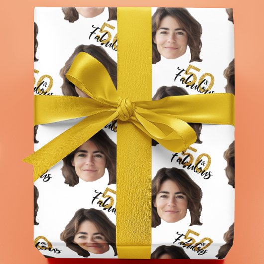 Papier Cadeau 50 et fabuleuse photo personnalisée
