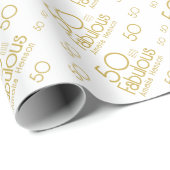 Papier Cadeau 50 et fabuleux moderne 50e anniversaire (Coin rond)