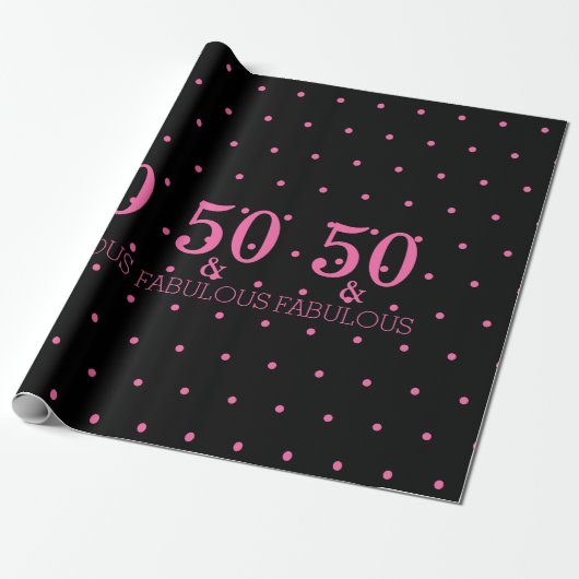 Papier Cadeau 50 Et Fabuleux Pois Rose Cute Fille Noire (Déroulé)