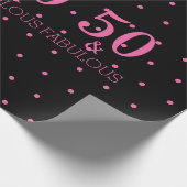 Papier Cadeau 50 Et Fabuleux Pois Rose Cute Fille Noire (Coin)