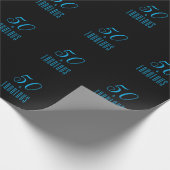 Papier Cadeau 50 & Fabulous Sky Blue Black (Coin)