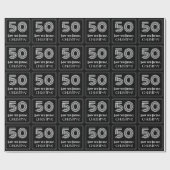Papier Cadeau 50e anniversaire : Art Déco inspiré look "50" avec (Plat)