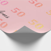 Papier Cadeau 50e anniversaire Cinquante Fabuleux nom Parties sc (Coin)