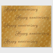 Papier Cadeau 50e anniversaire de la florale de luxe Gold Happy (Plat)