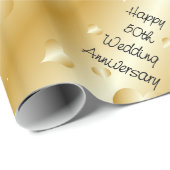 Papier Cadeau 50e anniversaire de Mariage (Coin rond)