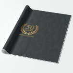 Papier Cadeau 50e anniversaire de Mariage d'or personnalisable<br><div class="desc">Prêt à être customisé aux détails de votre événement. Si vous avez besoin d'aide pour les personnalisations,  n'hésitez pas à nous contacter. Voir "Demandez à ce concepteur" ci-dessous. Voir la suite Party complète correspondante dans la collection ci-dessous.</div>