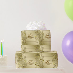 Papier Cadeau 50e anniversaire du Mariage de l'or