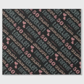 Papier Cadeau 50e anniversaire du Mariage mignon (Plat)