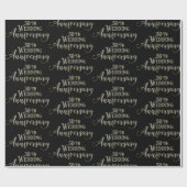 Papier Cadeau 50e anniversaire du mariage texte pétillant (Plat)