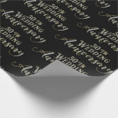 Papier Cadeau 50e anniversaire du mariage texte pétillant (Coin)