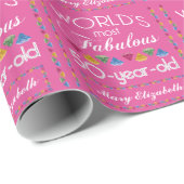 Papier Cadeau 50e anniversaire Gemmes les plus fabuleuses Raspbe (Coin rond)