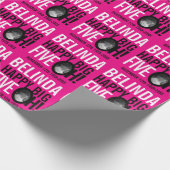 Papier Cadeau 50e anniversaire rose blanc noir fiveoh photo pers (Coin)