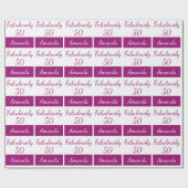 Papier Cadeau 50e anniversaire rose fabuleusement 50 papier enve (Plat)