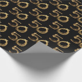 Papier Cadeau 50e anniversaire Sparklers en noir (Coin)