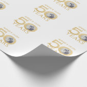 Papier Cadeau 50ème anniversaire de Mariage d'or, photo Keepsaké (Coin)