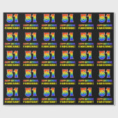 Papier Cadeau 51e anniversaire : Bold, amusant, simple, arc-en-c (Plat)