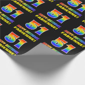 Papier Cadeau 51e anniversaire : Bold, amusant, simple, arc-en-c (Coin)