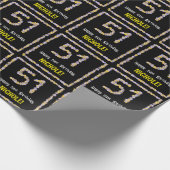 Papier Cadeau 51e anniversaire : Floral Flowers Numéro, Nom pers (Coin)