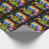 Papier Cadeau 51e anniversaire : Fun Fireworks, Rainbow Look #51 (Coin)