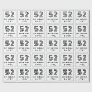 Papier Cadeau 52e anniversaire : Art Déco Style inspiré "52" + N