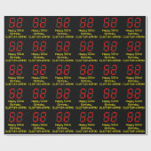 Papier Cadeau 52e anniversaire : Rouge Digital Clock Style "52"  (Plat)