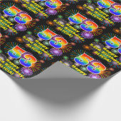Papier Cadeau 53e anniversaire : Fun Fireworks, Rainbow Look # " (Coin)