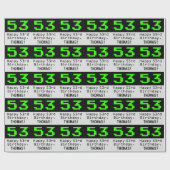 Papier Cadeau 53e anniversaire - Nerdy / Geeky Style "53" et nom (Plat)