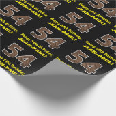 Papier Cadeau 54e anniversaire : Nom et Faux Motif de grains de  (Coin)