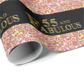 Papier Cadeau 55e anniversaire  (Coin rond)