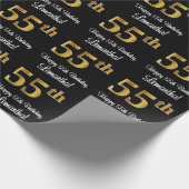 Papier Cadeau 55e anniversaire : Elégant luxe Faux Gold Look # (Coin)