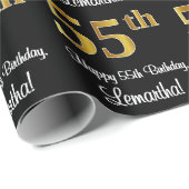 Papier Cadeau 55e anniversaire : Elégant luxe Faux Gold Look # (Coin rond)