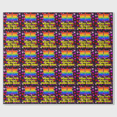 Papier Cadeau 55e Anniversaire : Motif de cœurs aimants, Arc-en- (Plat)