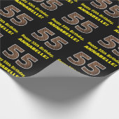 Papier Cadeau 55e anniversaire : Nom et Faux Motif de grains de  (Coin)