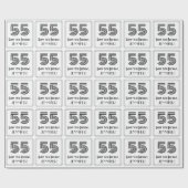 Papier Cadeau 55ème anniversaire : Art Déco Style inspiré "55" + (Plat)