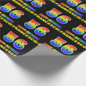 Papier Cadeau 56e anniversaire : Bold, amusant, simple, arc-en-c (Coin)