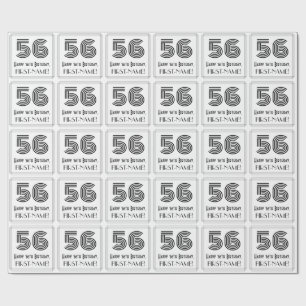 Papier Cadeau 56ème anniversaire : Art Déco Style inspiré "56" +