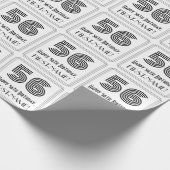 Papier Cadeau 56ème anniversaire : Art Déco Style inspiré "56" + (Coin)