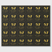 Papier Cadeau 57e anniversaire - Art Déco Inspiré Look "57" & No (Plat)