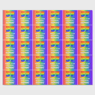 Papier Cadeau 57e anniversaire : coloré, amusant Motif arc-en-ci