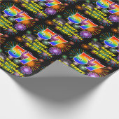 Papier Cadeau 57e anniversaire : Fun Fireworks, Rainbow Look # " (Coin)