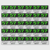 Papier Cadeau 57e anniversaire - Nerdy / Geeky Style "57" et nom (Plat)