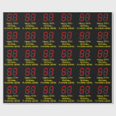 Papier Cadeau 57ème anniversaire : Rouge Digital Clock Style "57 (Plat)