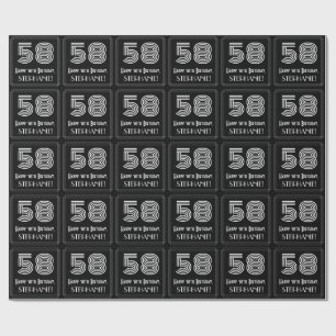 Papier Cadeau 58e anniversaire : Art Déco Inspiré Look "58" avec