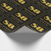 Papier Cadeau 58e anniversaire - Art Déco Inspiré Look "58" & No (Coin)
