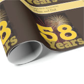 Papier Cadeau 58e anniversaire du Mariage (Coin rond)