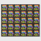 Papier Cadeau 58e anniversaire : Fun Fireworks, Rainbow Look # " (Plat)