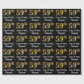 Papier Cadeau 59e anniversaire : Elégant luxe Faux Gold Look # (Plat)